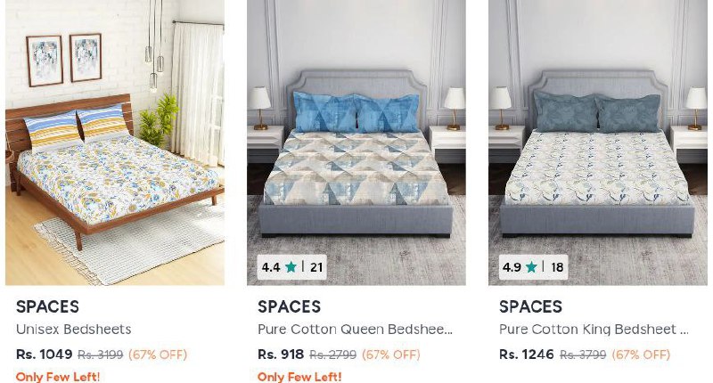 Myntra Spaces 67 Offwelspun 60 Offdreamscape 74 Offhome Ecstasy 76 Offclass