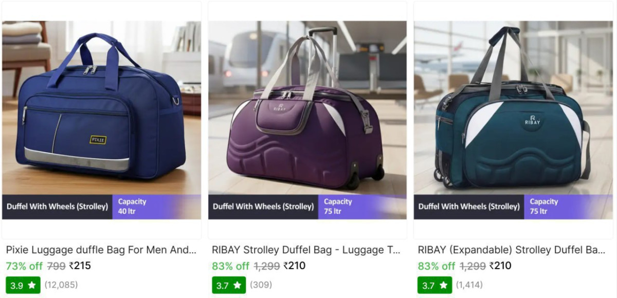 Big Size Duffle Strolley Bag From 210 More – Best Price in India