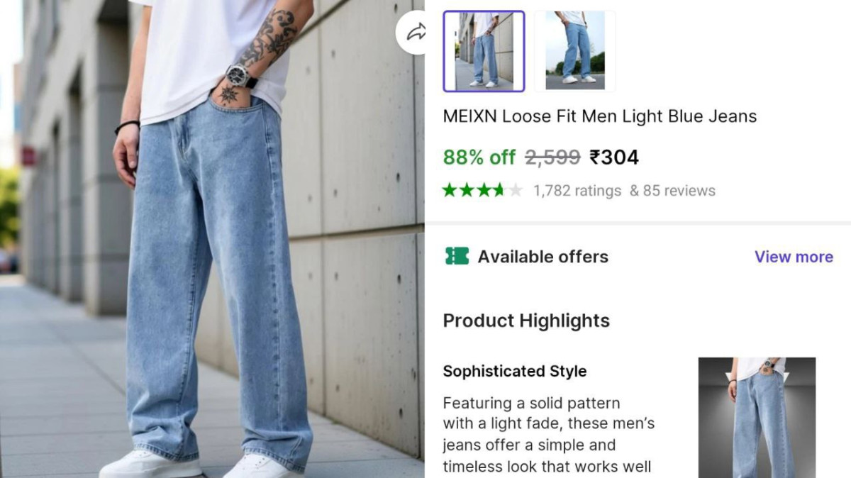 Lowest Baggy Jean S 304select Size - 32 34 – Best Price in India