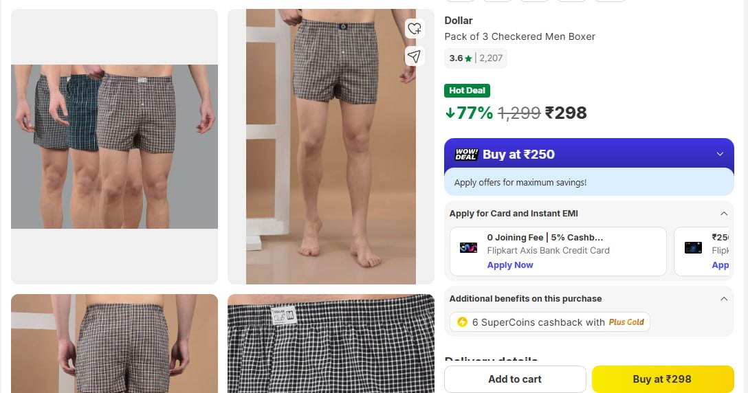 Pack Of 3 Dollar Boxer Shorts 298 - Pack Of 2 Vests 94 - Pack Of 5 Trunks 3