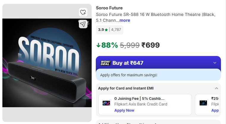 Soroo Future 16 W Soundbar 699 – Best Price in India