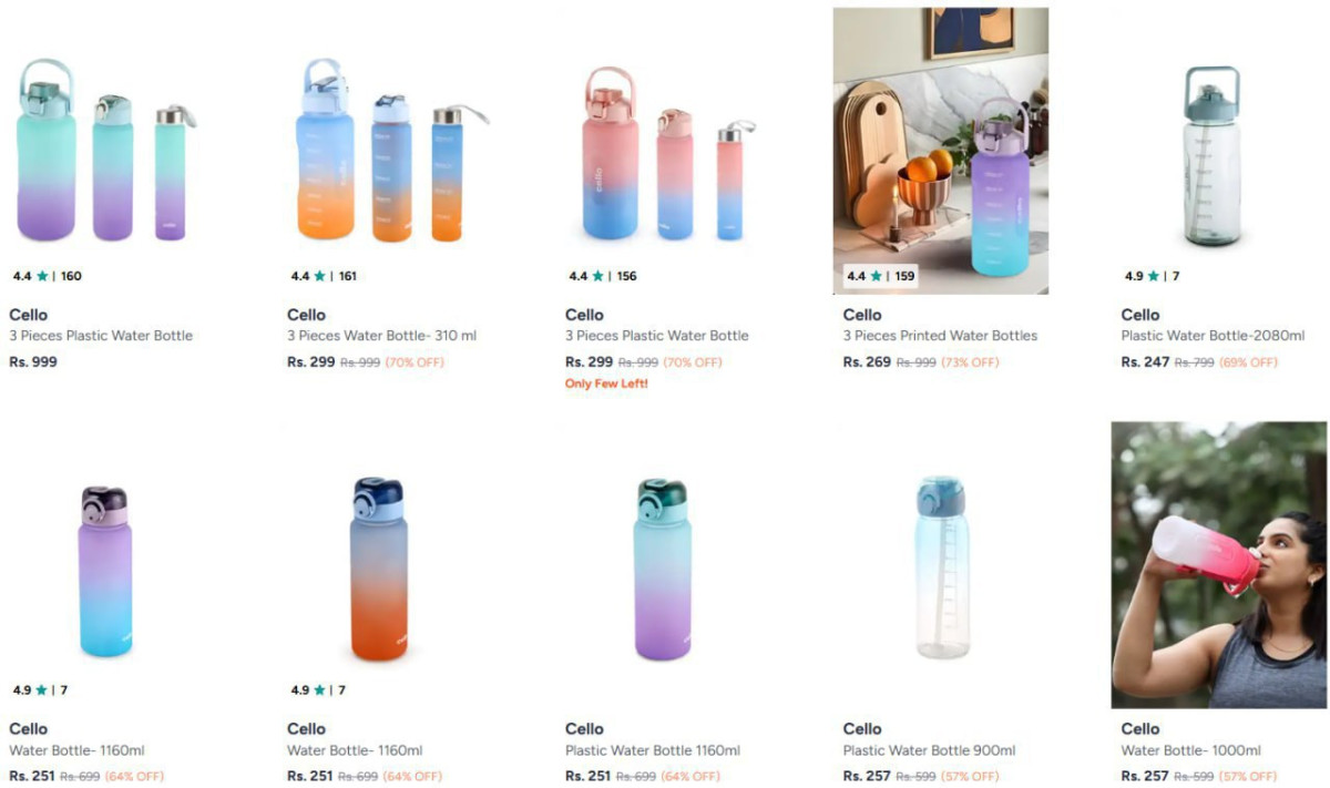 On Cello Water Bottles – Best Price in India