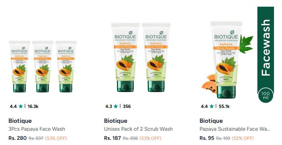 Myntra Biotique Face Wash Up To To 50 Offnivea Roll Ons 55 Offkesh King Sha