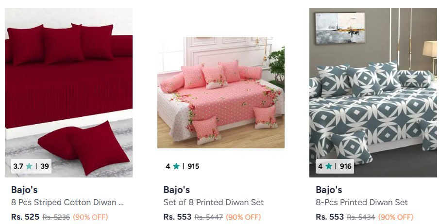 Myntra Diwan Set 90 Cotton Diwan Set 90 Polycotton Diwan Set 80 Printed Diw