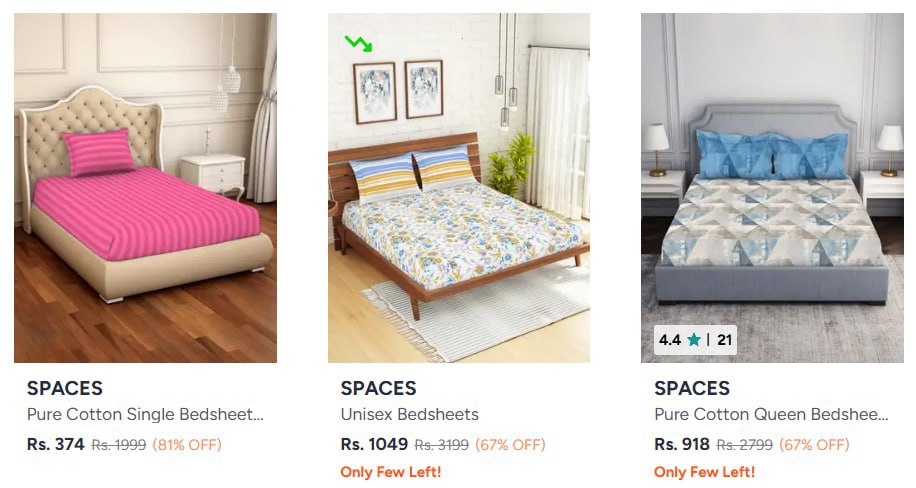 Myntra Spaces 67 Welspun 60 Dreamscape 74 Home Ecstasy 76 Classic Mosquito 