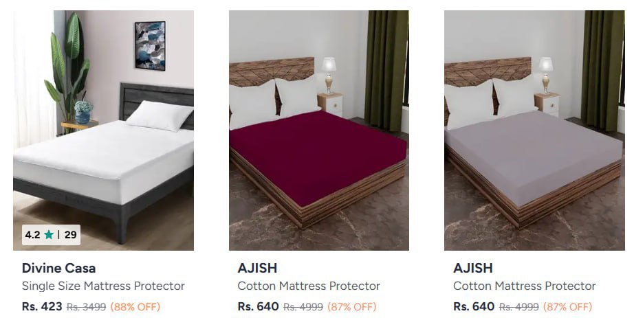 Myntra Mattress Protector 88 Offsolid Matters Protector 87 Offcotton Mattre