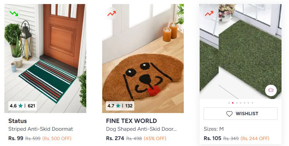 Myntra Doormats 99 Cotton Doormats 90 Anti-skid Doormats 90 Bath Rugs 88 Mi