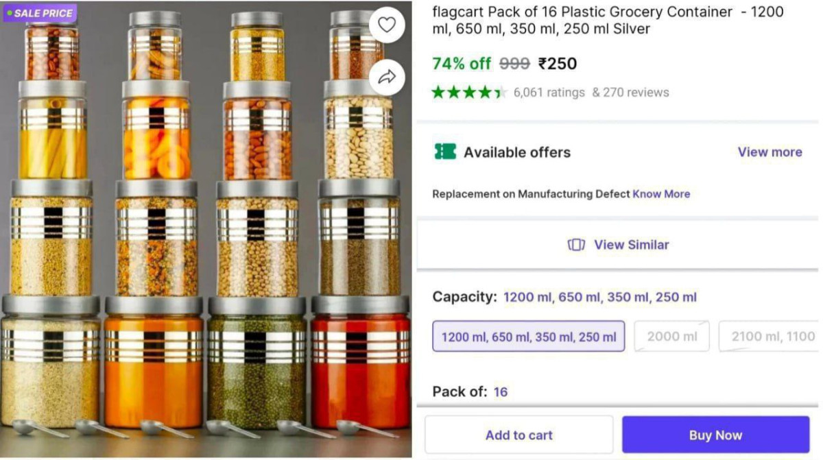 Grocery Container (16 Pcs) At 250 – Best Price in India