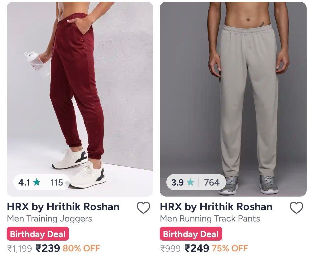 Hrx Trackpants Starts 239men Women – Best Price in India