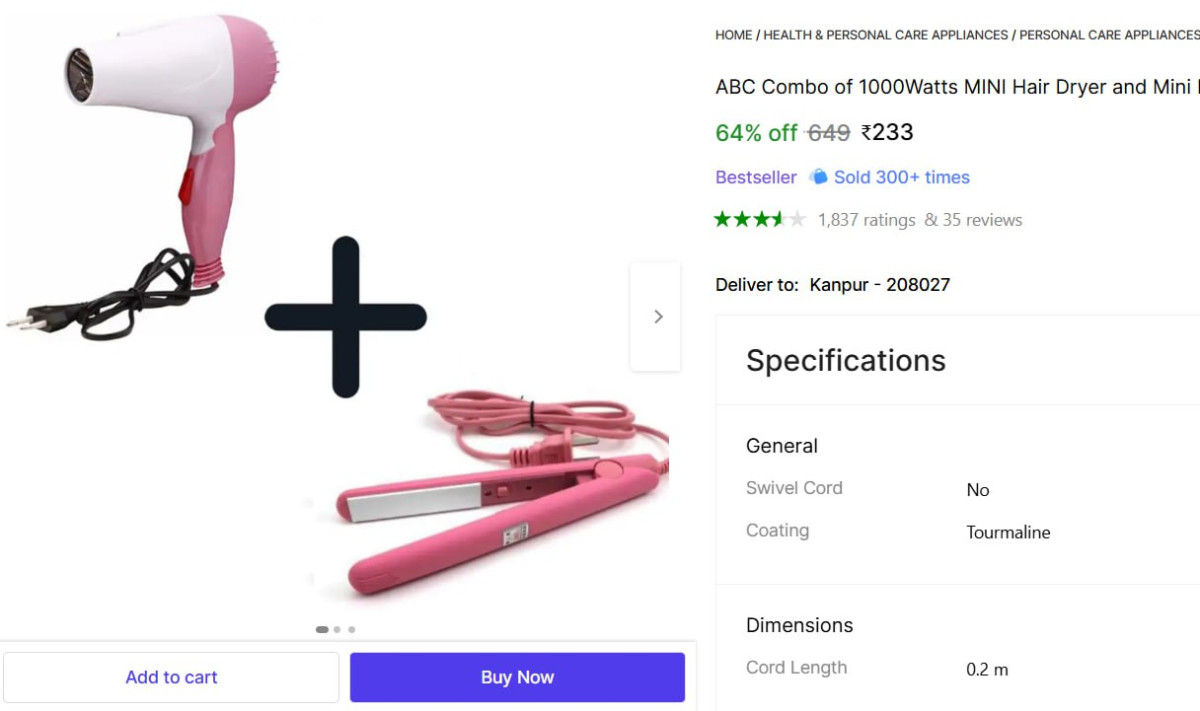 Hair Straightener Hair Dryer 233 – Best Price in India