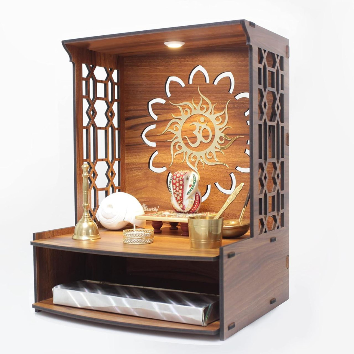 Heartily Mangal Beautiful Wooden Pooja Stand For Home Temple Office 759 – B