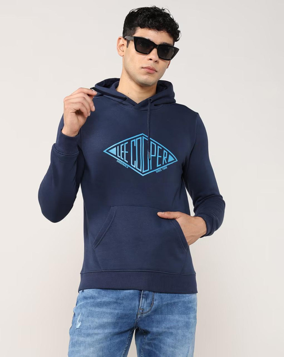 Lee Cooper Men Brand Print Regular Fit Hoodie 660 – Best Price in India