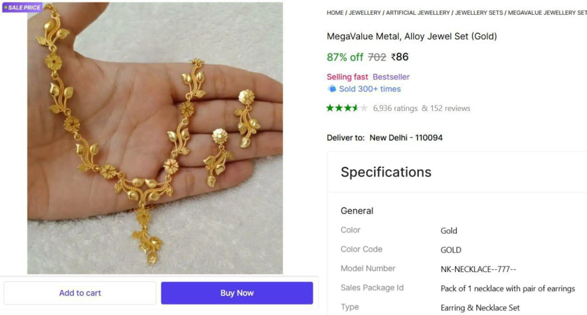 Alloy Jewel Set (gold) 86 – Best Price in India