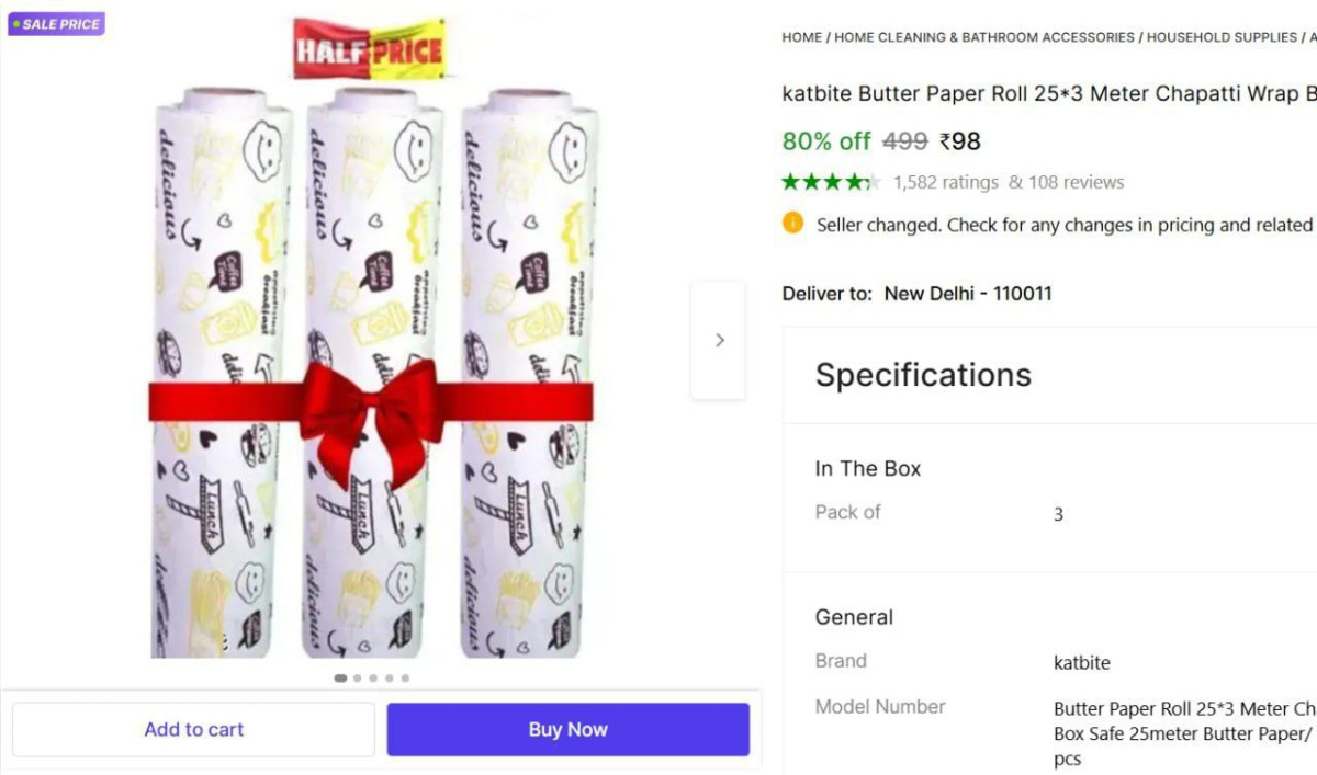 Butter Paper 25 3 Meter 98 – Best Price in India