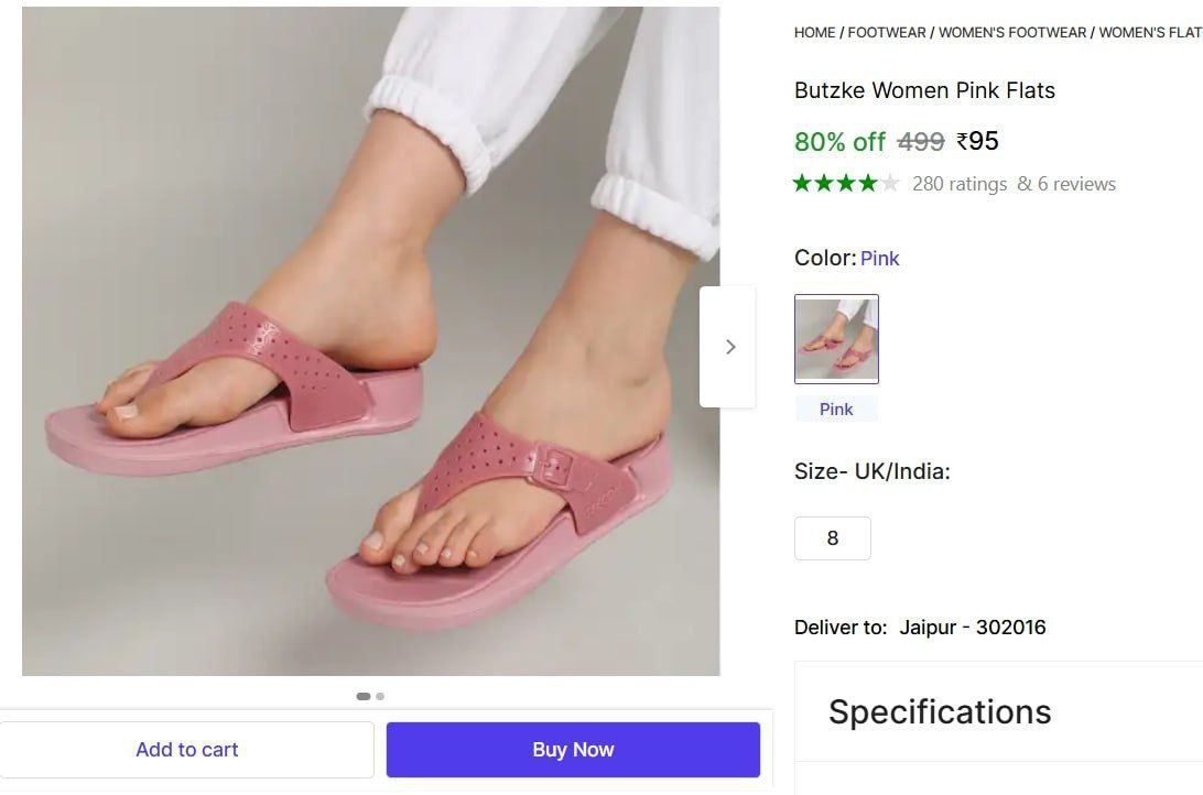 Women Pink Flats 95 – Best Price in India