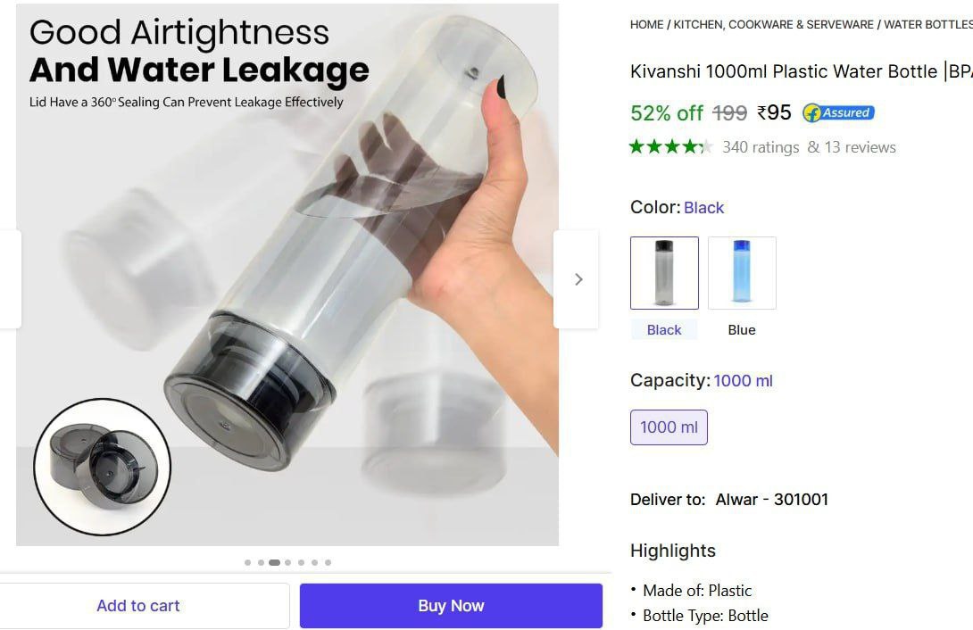 L Water Bottle 95 – Best Price in India
