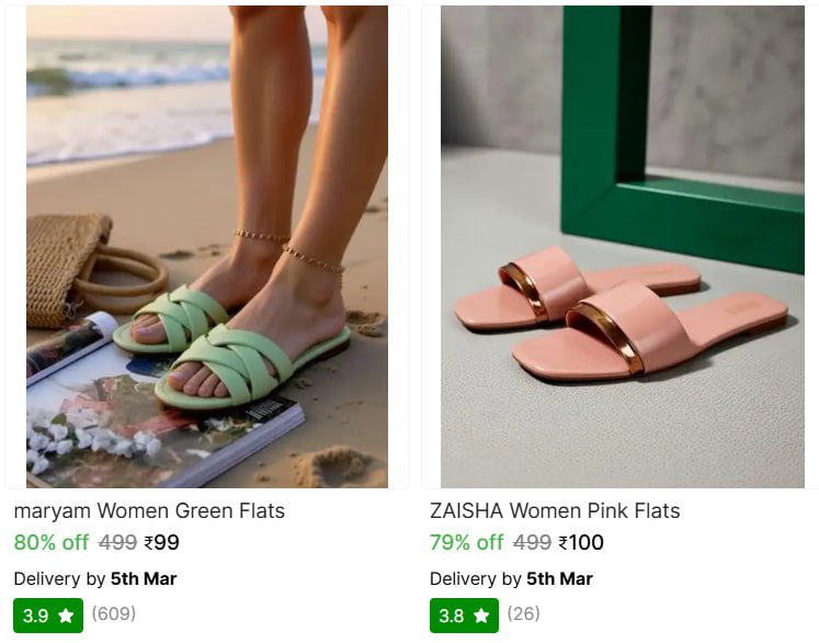 Womens Flats Starts 99 – Best Price in India