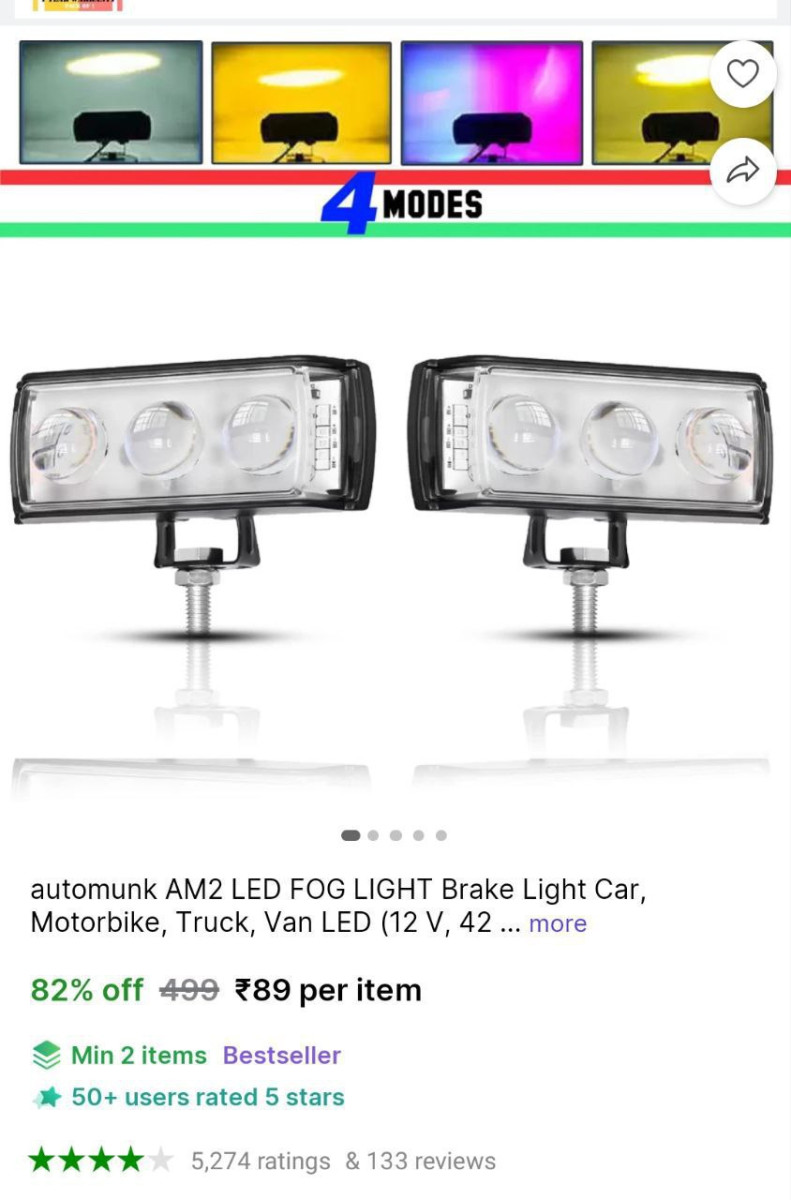 Led Fog Light Brake Light Car 89 – Best Price in India