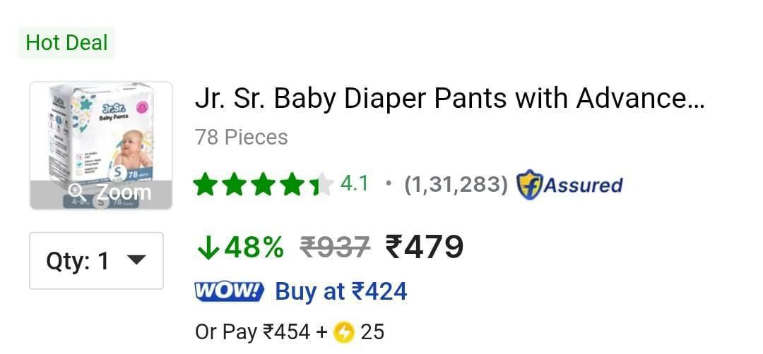 Grab All Jr Sr Baby Diaper Pants (pack Of 1) 479apply Coupon Get Extra 20 O