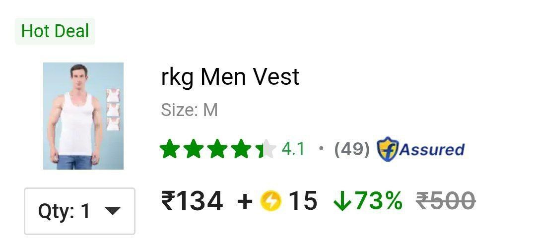 Flipkart Rkg By Dollar Vest (pack Of 4) Rs 149 – Best Price in India