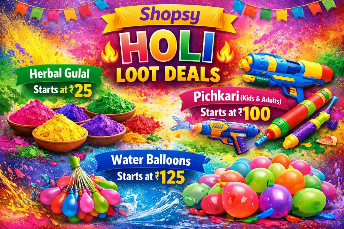 Shopsy Holi Loot Deals Herbal Gulal Starts At 25 Pichkari (kids Adults) Sta