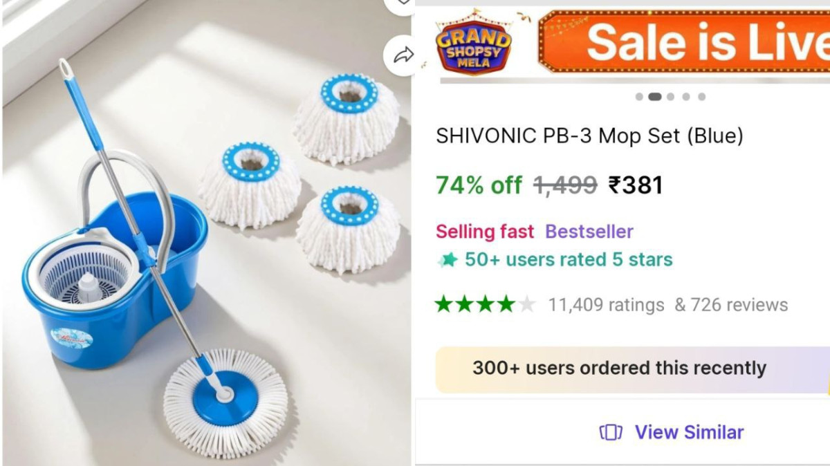 Back Mop Set 381with 3 Refill – Best Price in India