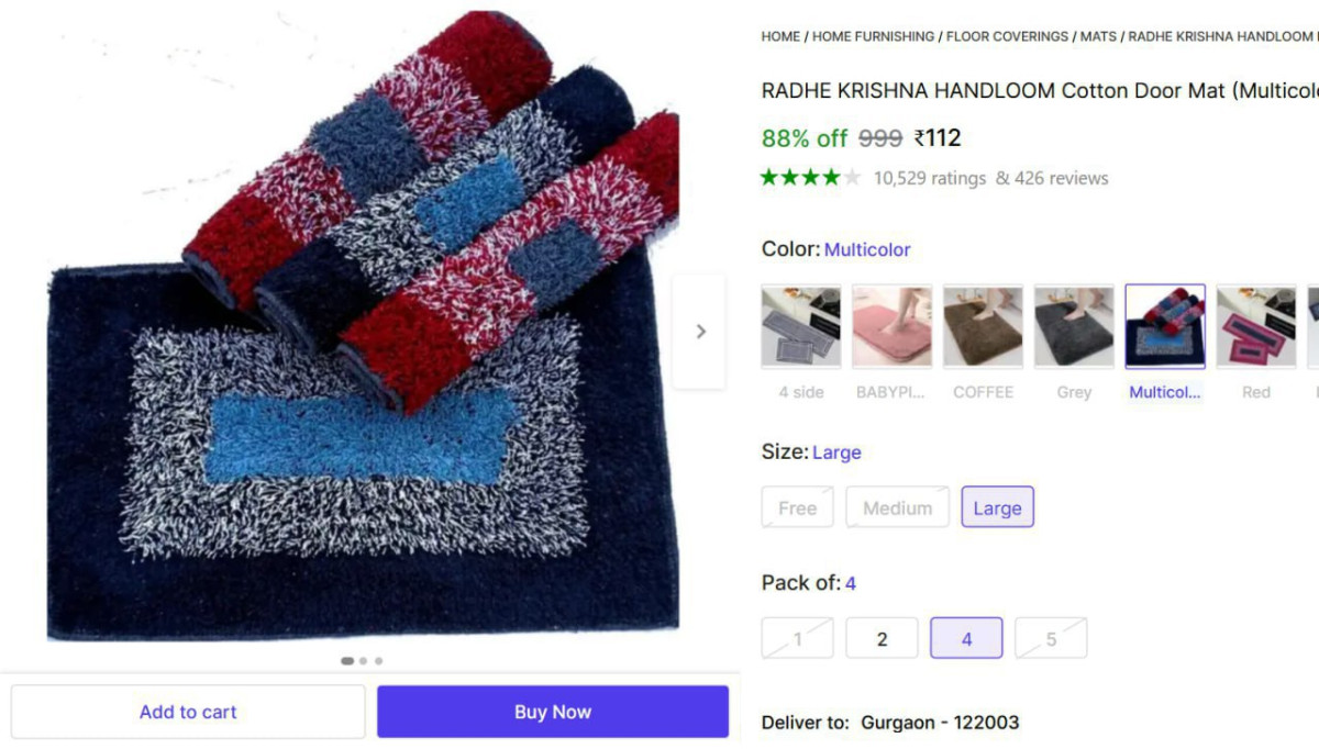 (pack Of 4) Door Mat 112from 29 – Best Price in India