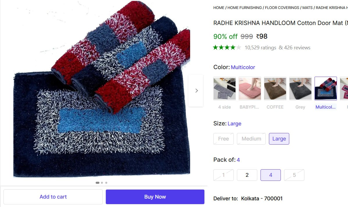 (pack Of 4) Door Mat 98 More Deals Click Here Must Read – Best Price in Ind