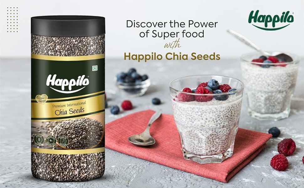 Happilo Premium Raw Organic Chia Seeds 500g Jar 279 – Best Price in India