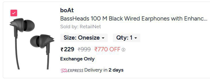 Boat Bassheads 100 M Black Wired Earphones 229 – Best Price in India