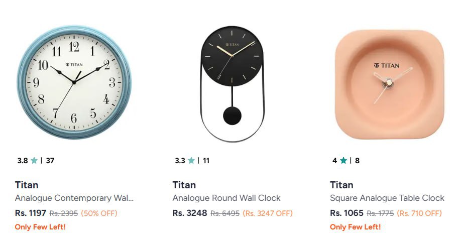 Myntra Loot Titan Clocks 65 Offcrosscut Floor Lamps Starting At Just Rs 899