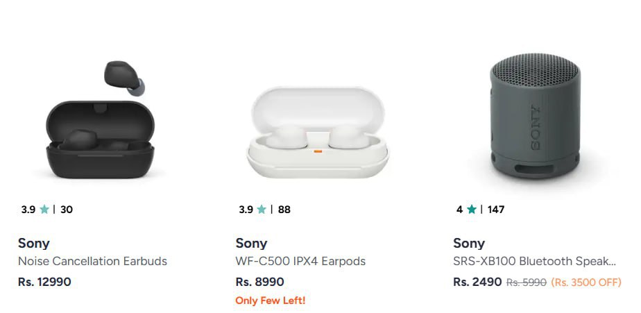 Myntra Crazy Lootsony Headphones Speaker - Flat 15 Bank Offersuser Coupon C