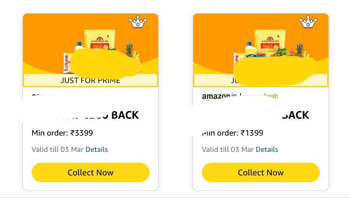 Amazon Fresh Cashback Offers200 Cashback On 3399 Order100 Cashback On 1399 