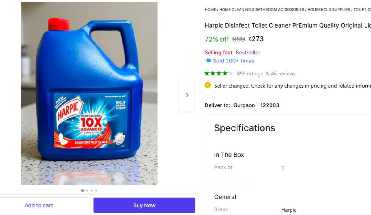 Harpic Liquid Toilet Cleaner (5 L) 273 – Best Price in India