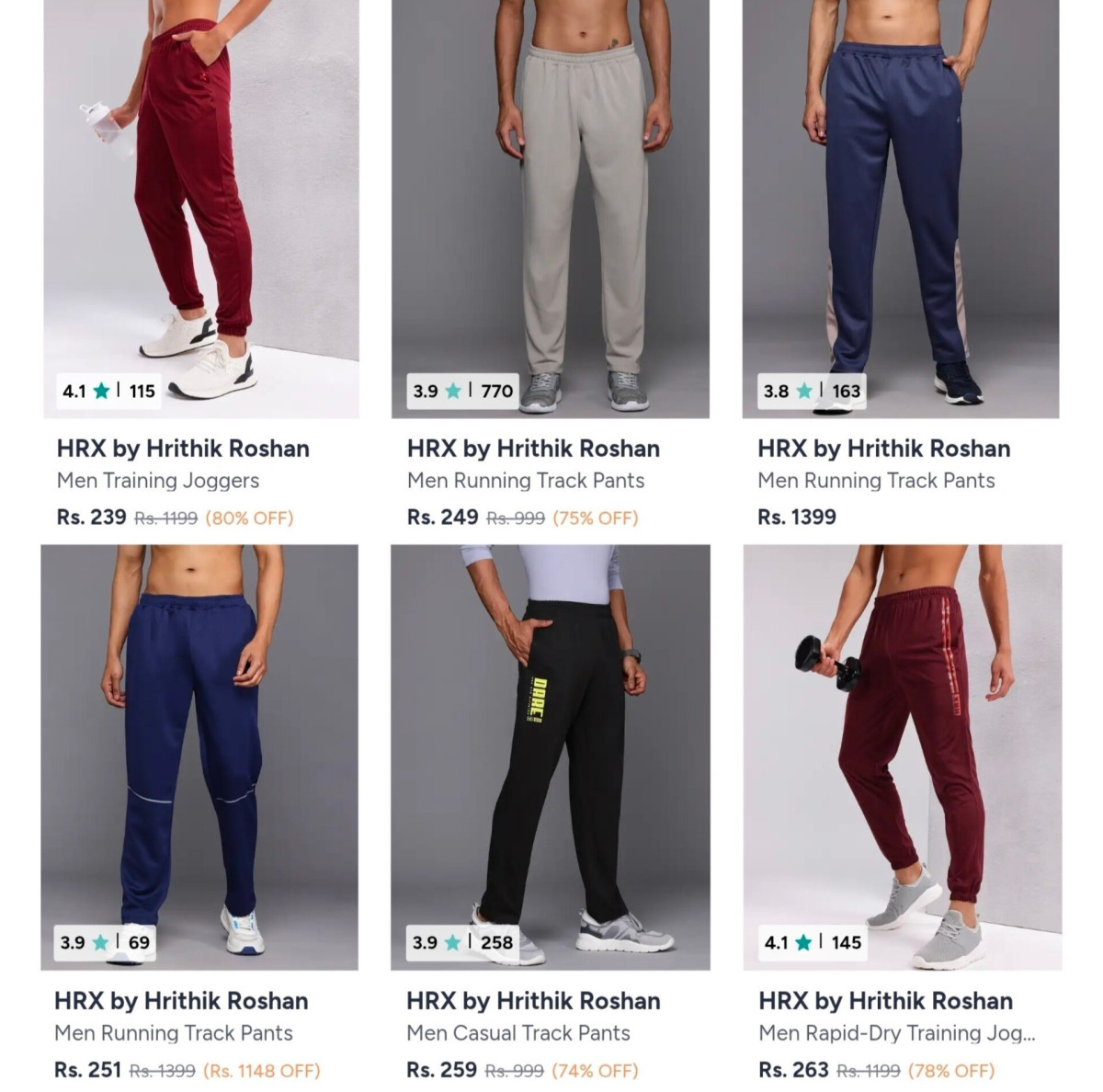 Hrx Trackpants From 239 – Best Price in India