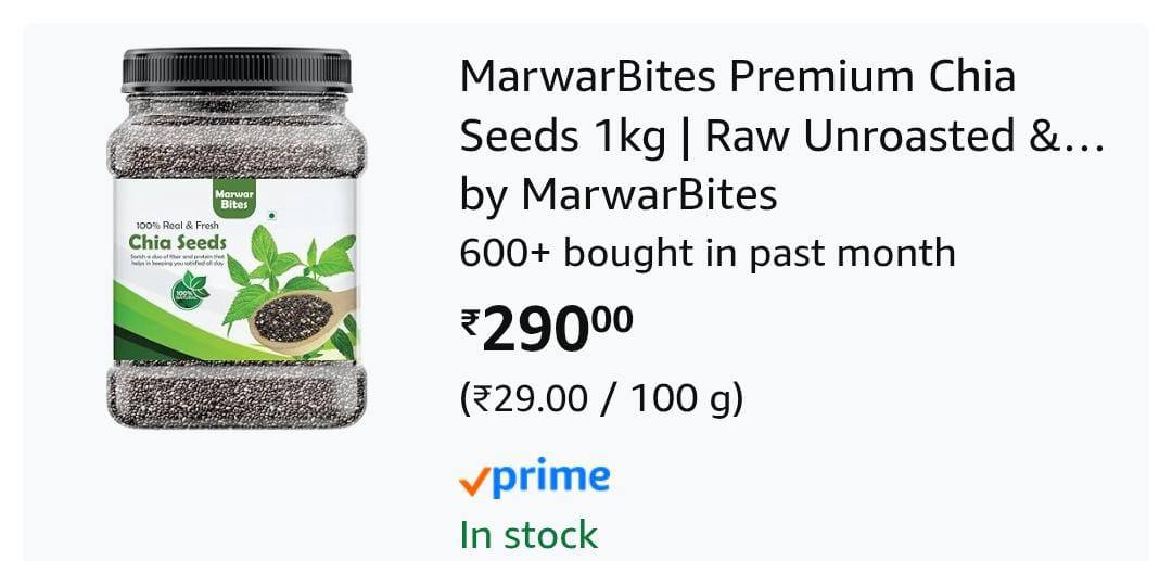 Lowest Premium Chia Seeds 1kg At 290 – Best Price in India