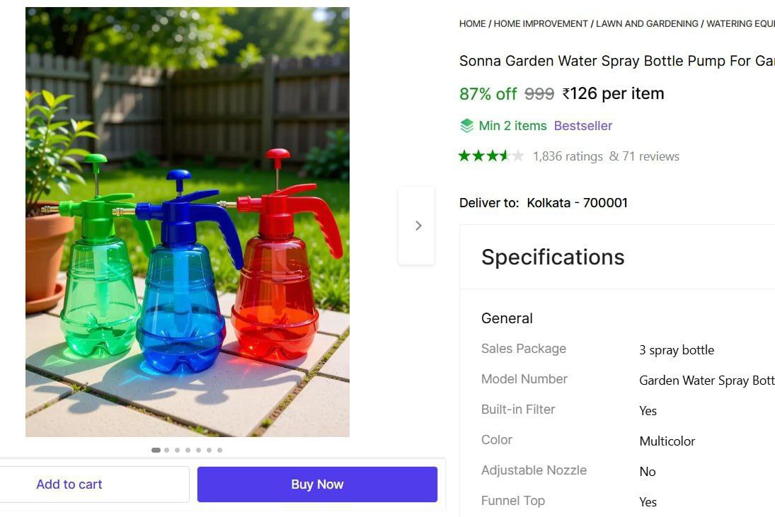 L Water Spray Bottle For Gardening 136 Minimum Buy 2 Items – Best Price in 