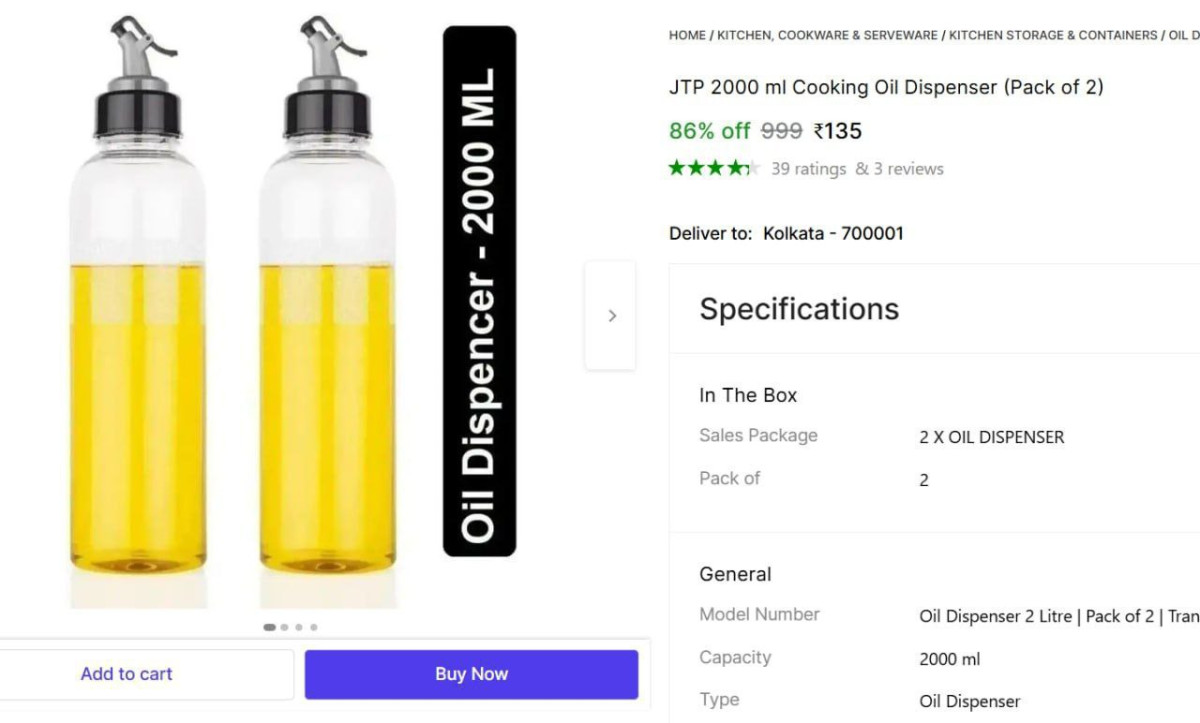 Pack Of 2 Oil Dispensers 135 – Best Price in India