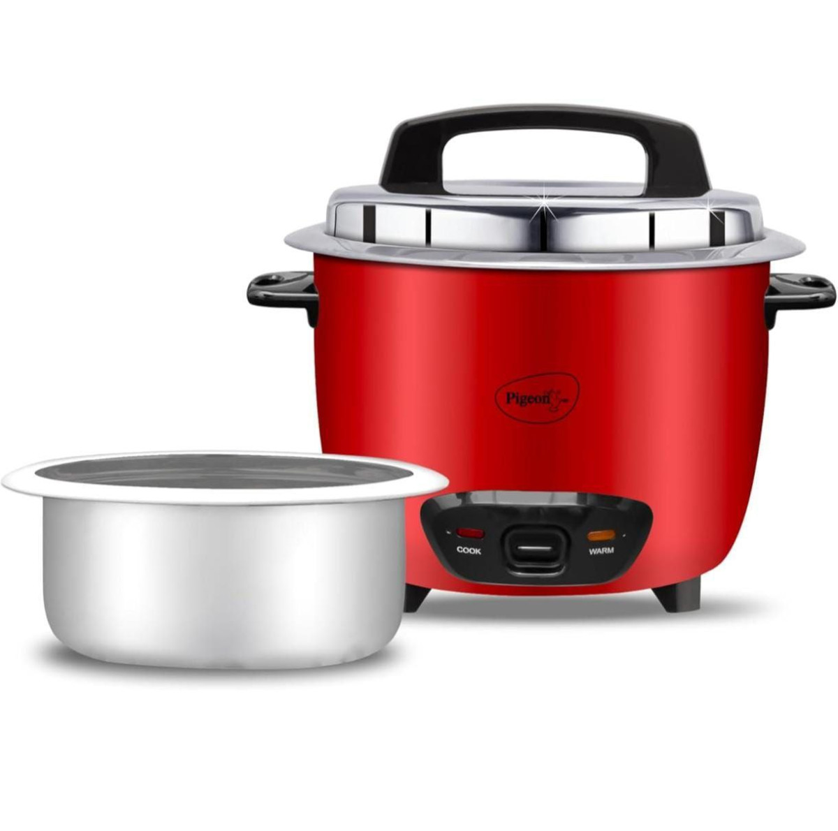 Pigeon By Stovekraft Ruby Rice Cooker With Single Pot 1 8 Litres (red) 1 64