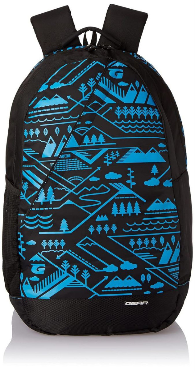 Grab 299coupon Gear 22 Ltrs Black And Royal Blue Casual Backpack (bkpcmpus1