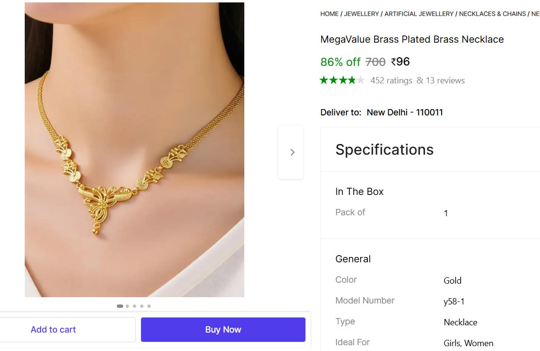 Brass Plated Brass Necklace 96 More Deals Click Here Must Read – Best Price