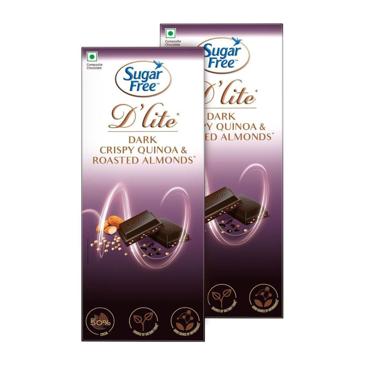 Sugar D Lite Quinoa Almonds Dark Chocolate Bar 80 Grams (pack Of 2) – Best 