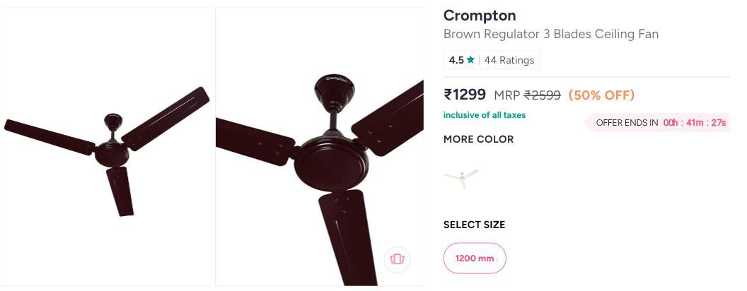 Myntra Crompton Fan At 1299 Extra Coupon Discounts Lowest Across – Best Pri