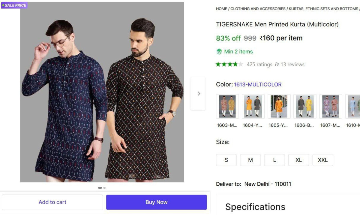 Men S Printed Kurta 160 Min Buy 2 Qnty – Best Price in India