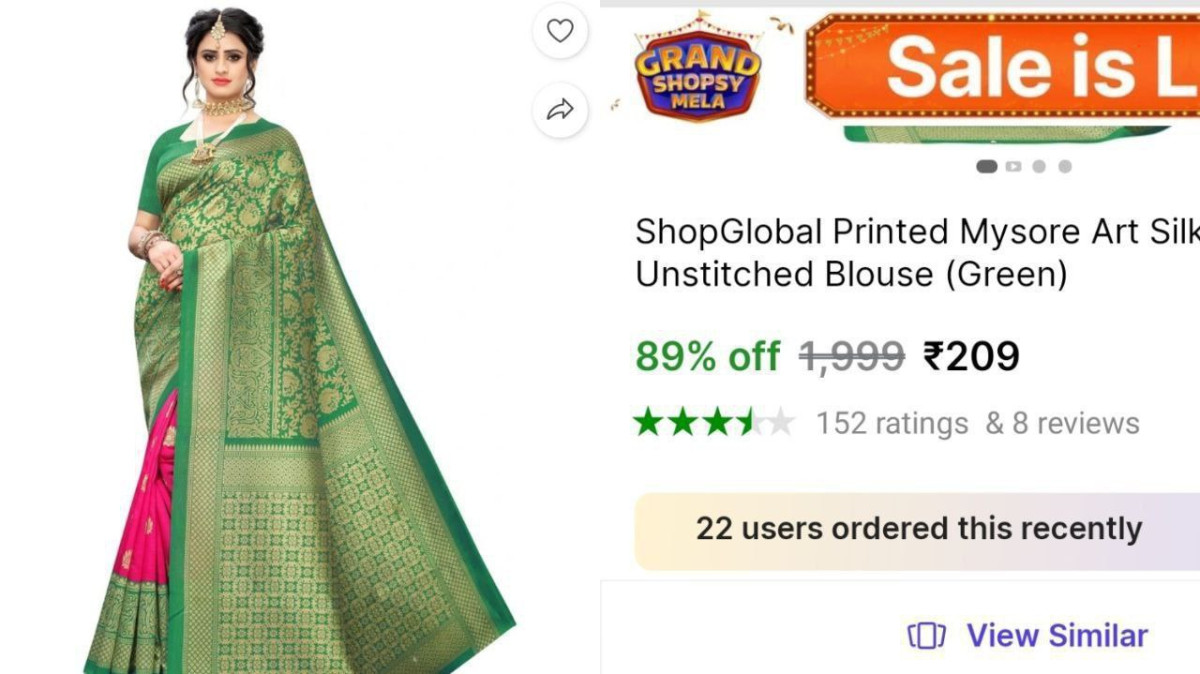 Grab - Silk Sare 209with Unstitched Blouse – Best Price in India