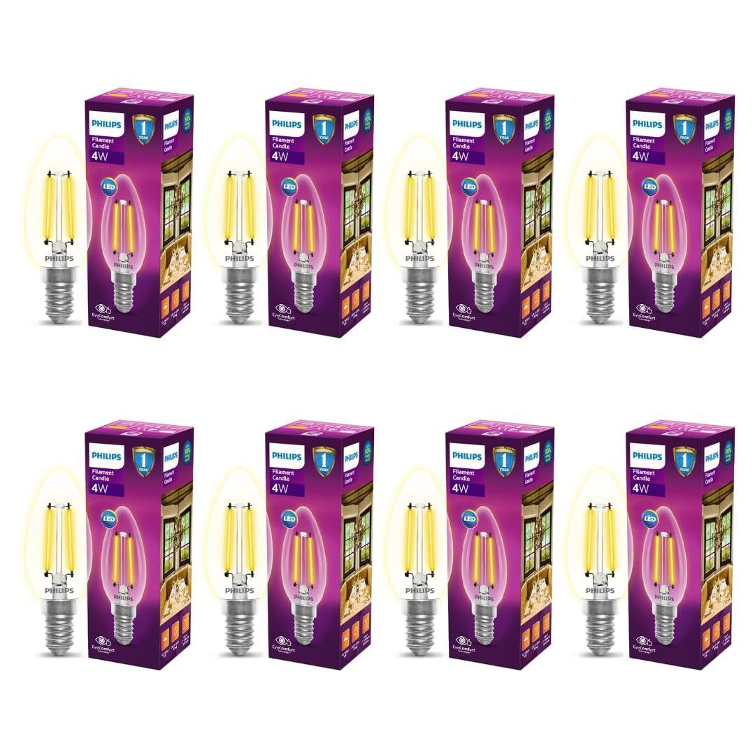 Philips 4-watt Filament Candle Led Bulb Pack Of 8 479 – Best Price in India