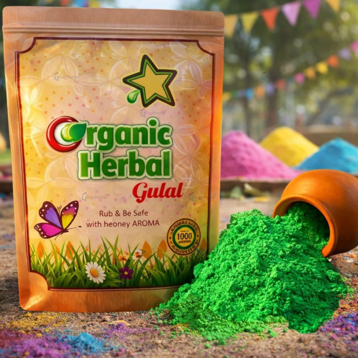 Organic Herbal Green Gulal 80g 79 Buy Max Qnty – Best Price in India
