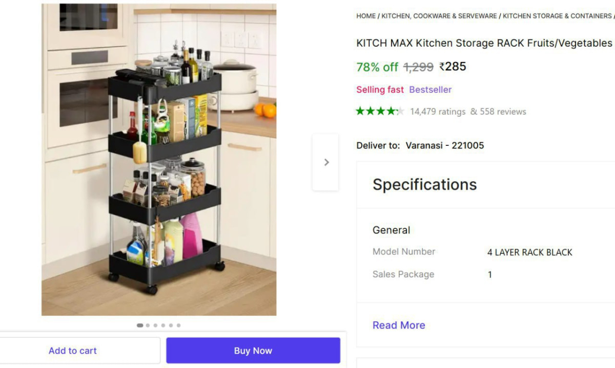 Kitchen Storage Rack At 285 – Best Price in India