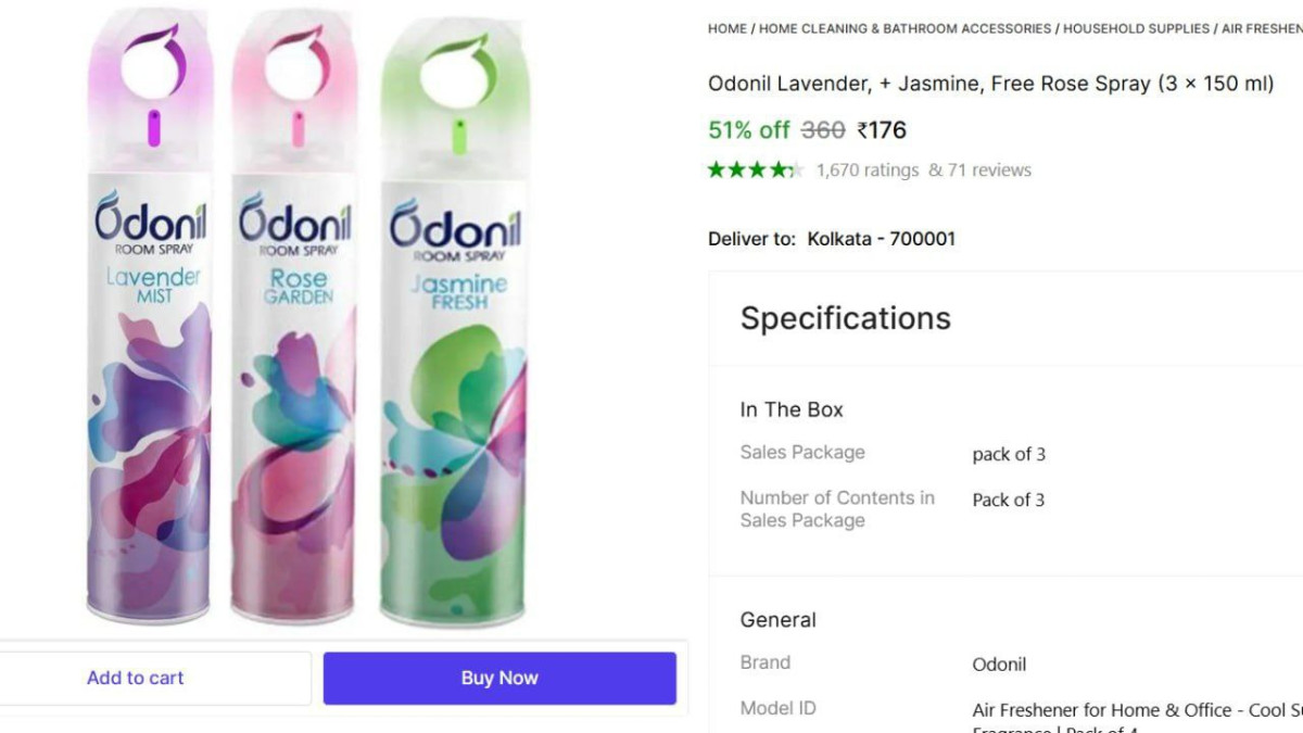 Odonil (3 X 150 Ml) Room Freshener 176 – Best Price in India