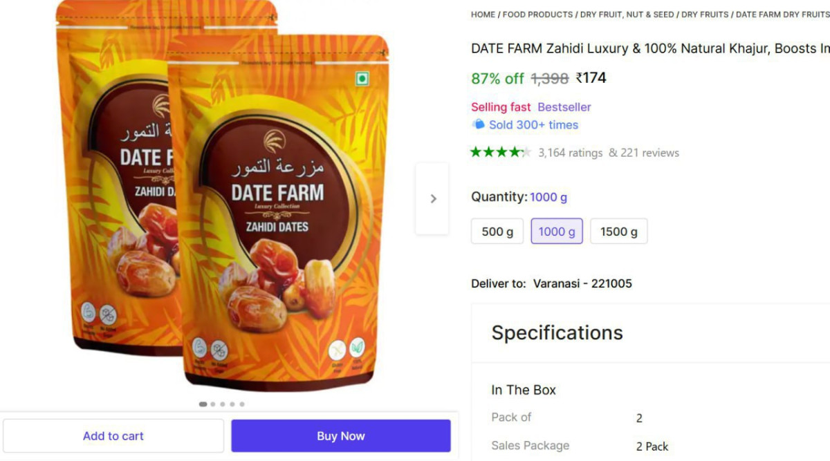Arabian Wet Dates 1kg 174 – Best Price in India